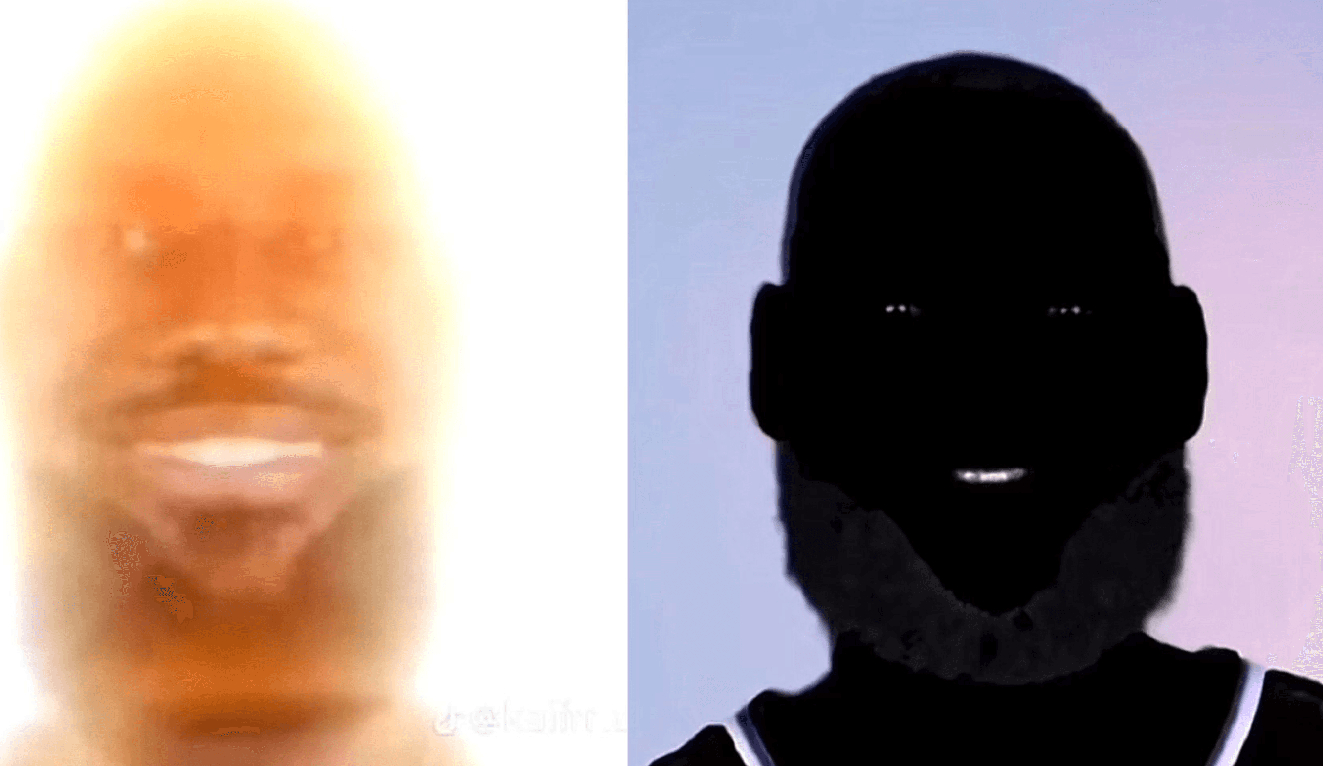 LeBonBon vs LeEvil James meme - The duality of LeBron - LeBonBon for wholesome content and LeEvil James for sinister edits, popular on TikTok with fan art and edits.